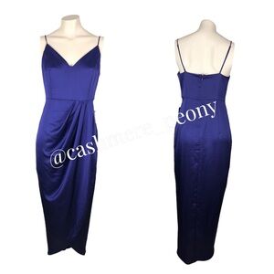 Express Royal Purple Satin Wrap Dress Size 6